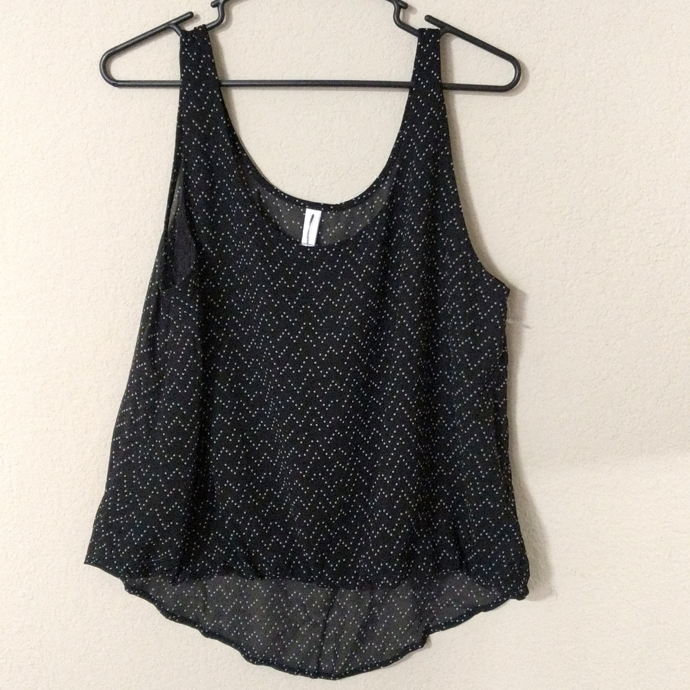 Sheer High-Low Tank Top